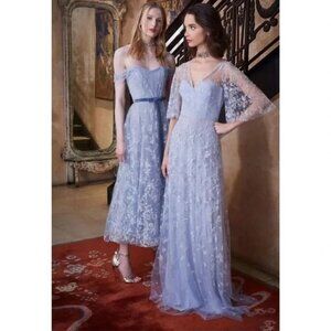 Marchesa Notte Light Blue Sparkle Gown Size 10